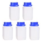 5pcs Plastic Lab Chemical Reagent Bottle 500ml/16.9 oz Storage Bottles Blue