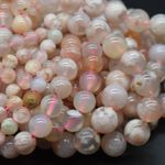 Cherry Blossom Agate Round Beads 4, 6, 8, 10mm, 15", For Jewellery Making