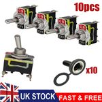10 x 12V Heavy Duty Toggle Flick Switch ON/OFF Car Dash Light Metal SPST