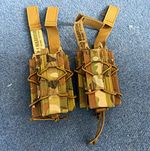 Camouflage MOLLE Webbing Magazine Pouches x2 with Attachment Straps Militaria