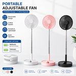 Cordless Fan Telescopic Folding Cooling Wireless Whit USB Portable Rechargeable-