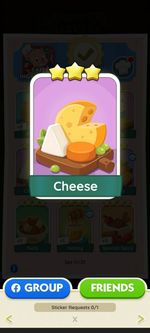 1x Cheese 3🌟🌟🌟 sticker monopoly_go [set-11]