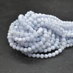 Blue Lace Agate Round FACETED Beads - 4mm 6mm 8mm 10mm - 14"for Jewellery Making