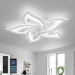 Smart Dimmable Modern LED Ceiling Fans 6 Speed With Lights App & Remote Control