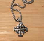 Jerusalem Cross/Crusader Cross Knight's Templar Pendant With Chain