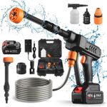 Portable Cordless Car High Pressure Washer Jet Water Wash Cleaner Gun +2 Battery