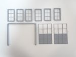 Doors and windows 1/18  Garage parts Diorama accessories Scale 1:18 Plastic