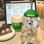 2026 Starbucks Bearista Bear Glass Jar Cold Cup w/Straw Holiday Xmas Gifts 591ML