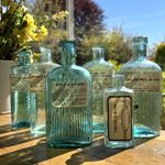 Swadlincote Vintage Apothecary Chemist Bottle Old Fashioned Vintage Glass x 6