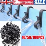 10-100PCS Gutter Hanging Hooks "S" Clips for Christmas String Lights Outdoor