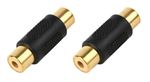 2 x Gold RCA Phono Coupler Adapter Female to Female Audio Video Connector UK
