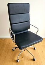 Eames Soft Pad High Back EA219 Office Chair Rep–Black Leather, Perfect Condition