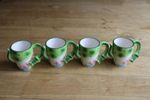 4 x Crocodile 3d Hand Painted Mug Set Of Four Mugs RARE Dragon / Dinosaur
