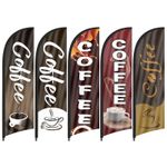 Coffee Sign Feather Flag with Pole Kit  8.2FT Coffee Business Advertising Flag.