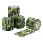 4.5 x 5CM Camo Tape Wrap, 4 Rolls Self-Adhesive Camouflage Tape, Swamp