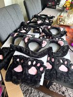 Claire's Faux Fur Cat Ear Headband - Black/Pink, Women's, 24cm (47365)