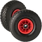 10" Pneumatic Wheel, 2Pack, Roller Bearing, 20mm Bore, Sack Trucks Wheelbarrow