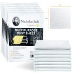 Pack of 6 Large Plastic Dust Sheets for Decorating 4m x x 4m, Clear 