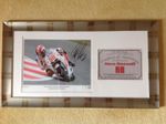 Marco Simoncelli signed & framed Keith Martin print. TT, UGP, Superbikes.