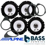 Fiat 500 Abarth 2007-16 ALPINE 880 Watt 2 Way Front Door & Rear Car Speakers Kit