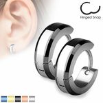 IP Bevelled Edge Huggie Hoop Earrings