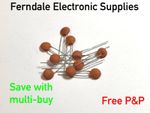 Ceramic Disc Capacitor, 50V, select from 1pF - 100nF - 10 pack Free P&P
