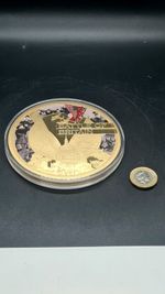The Battle Of Britain Gold Plated Coin 100mm. Certificate of Authentication.