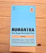HUMANTRA Zero Sugar Vegan Electrolyte Sachets Lychee 6, 24g