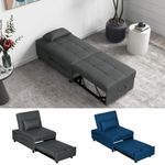Folding Sofa Bed Pull Out Convertible Chair Bed w/ Adjustable Backrest, Pillow