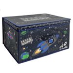 Large Folding Toy Box Collapsible Jumbo Storage Chest Kids Room Blast Off Design
