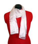 White silk scarf ready for painting or dyeing. 150 x 35 5mm Pongee 100% silk.