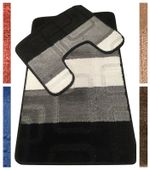 2 Piece Bath Mat Set Non Slip Toilet Pedestal Rug Shower Bathroom