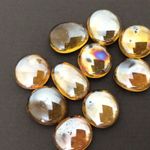 x10 Yellow glass pebbles – Iridescent gold sheen - 15mm/0.6in