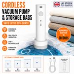 USB Vacuum Pump & Vacuum Storage Bags USB-C Rechargeable Space Saver Bags