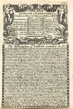 London to Barnstable map Description Owen & Bowen maps original 1720