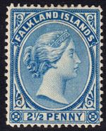 Falkland Is 1891-1902 2½d dull blue SG28 Mint LH Cat £300