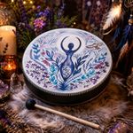 Handmade Shaman Drum Tree of Life Siberian Musical Drum for Spiritual Music 25cm