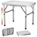 NEW FOLDING CAMPING TABLE ALUMINIUM PICNIC PORTABLE ADJUSTABLE PARTY BBQ OUTDOOR