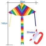 Easy Fly Colorful Rainbow Kite Outdoor Fun Sports Beach Kids Children Buitenspee