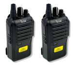 ICOM IC-F4002 UHF 4 WATT WALKIE TALKIE TWO WAY RADIOS x 2 *FREE EARPIECES*