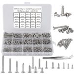 595Pcs Self Tapping Screws 304 Stainless Steel,M2 M3 M4 Small Wood Screws