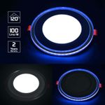 Round/Square LED Recessed Blue/Purple Edge Lit Panel Lights Ceiling Downlights