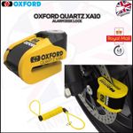 Oxford Quartz XA10 Motorcycle Motorbike Alarm Disc Lock Yellow/Black (10mm Pin)