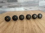 6 x Vintage Cupboard Knob Drawer Handle Pull Plate Old Cabinet