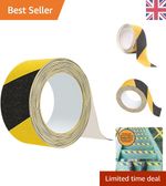50mm x 5m High Traction Black/Yellow Anti Slip Tape - Safety for All Surfaces