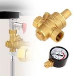 DN15 1/2" Adjustable Pressure Reducing Valve with Gauge Water Pressure Regulator
