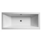 Nuie Double Ended Bath Square Acrylic Bath with Waste and Leg Set 1700x750mm