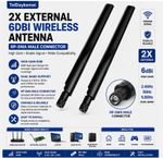 2X External 6dBi Wireless Antenna RP-SMA Male for Network Router WiFi Bluetooth