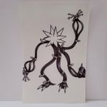 Original Xurkitree Fan Art Drawing 5.5" x 8.5" Traditional Ballpoint Pen