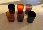 6 x Vintage coloured glass shot glasses from Habitat